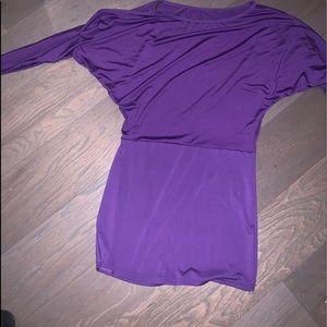 Purple off the shoulder dress